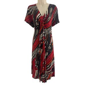 Kenneth Cole New York Abstract Print Fall Dress Size‎ 2X 18 20 Plus Size Stretch